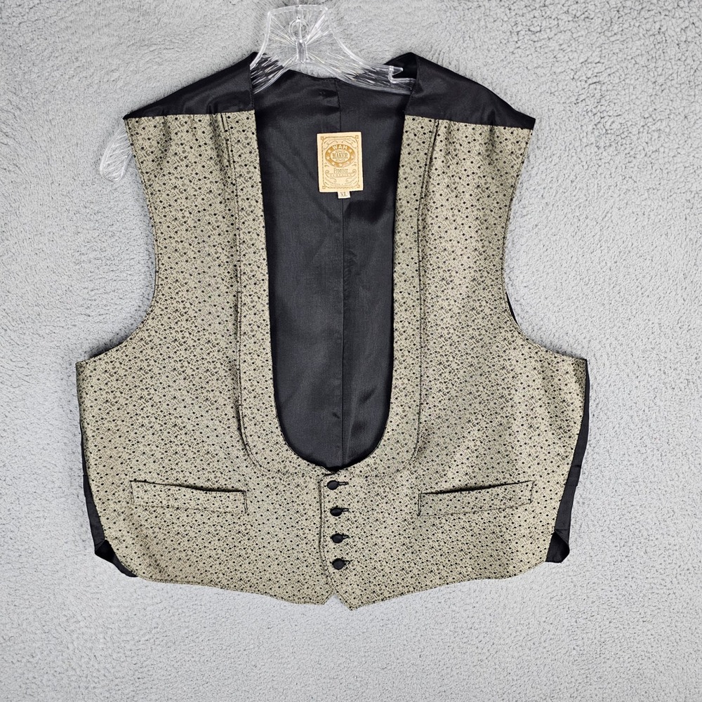 Wah Maker Vest Mens XL Tan Frontier Clothing Western Horseshoe Neck 578344